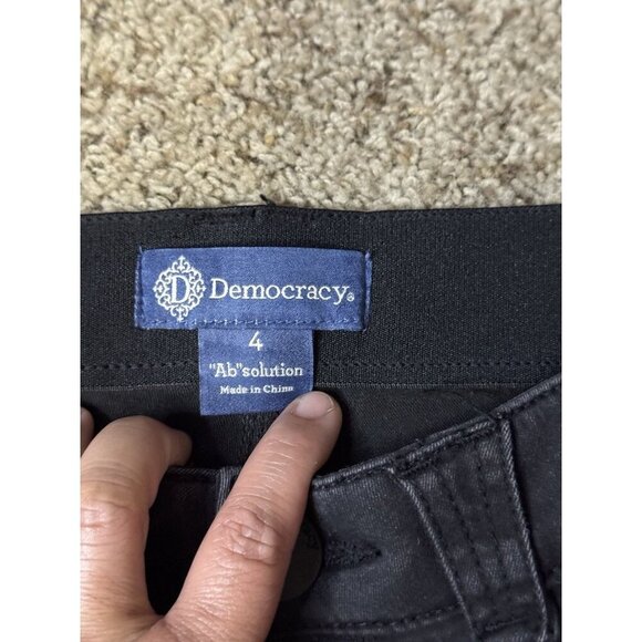 DEMOCRACY Ab Solution Jeans Black Mid-Rise Skinny Stretch Denim Sz 4 28x28 - Picture 3 of 8